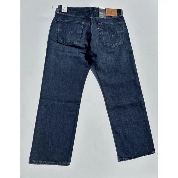 Levi's Men's 36x30 Premium 555 Relaxed Straight Dark Wash Up The Score